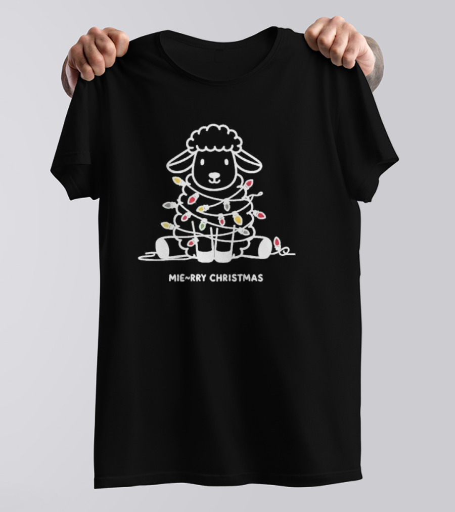Mierry Christmas Sheep Wrapped In Lights T-Shirt