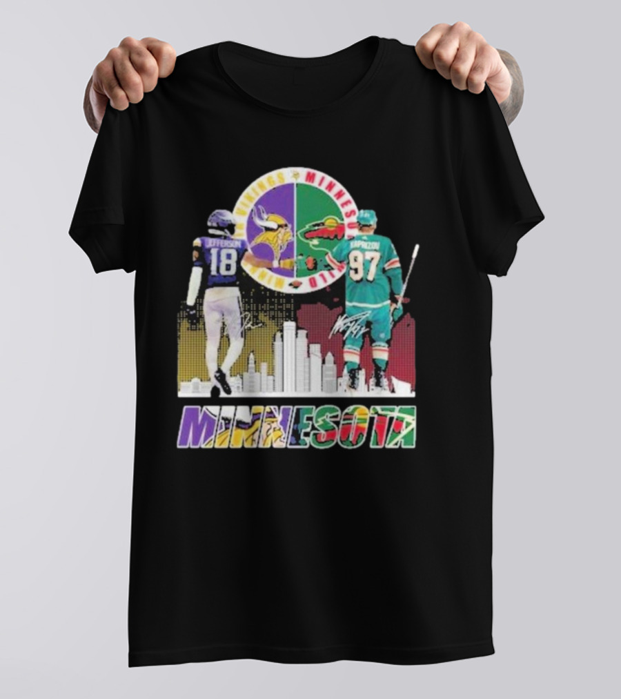 Minnesota Vikings Justin Jefferson Minnesota Wild Kirill Kaprizov Minnesota Proud T-Shirt