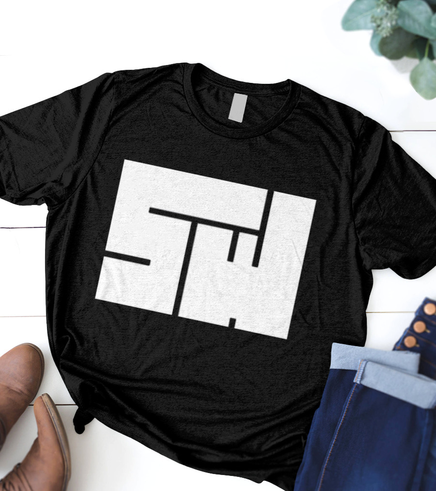 Sw Minimal Second Wind Puzzle Style Monogram T-Shirt