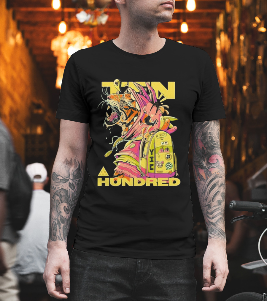 TENHUNDRED Tiger Backpack Wear Your Mask HUNDRED T-Shirt