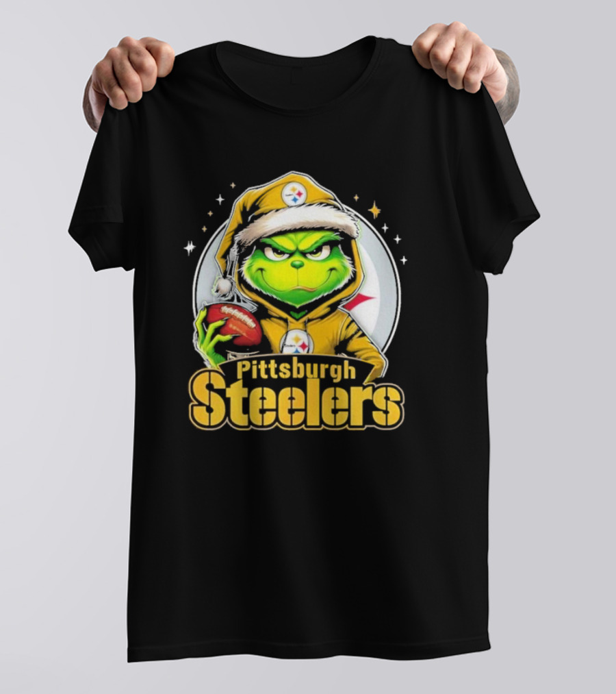 The Grinch Pittsburgh Steelers Christmas Football Crossover T-Shirt