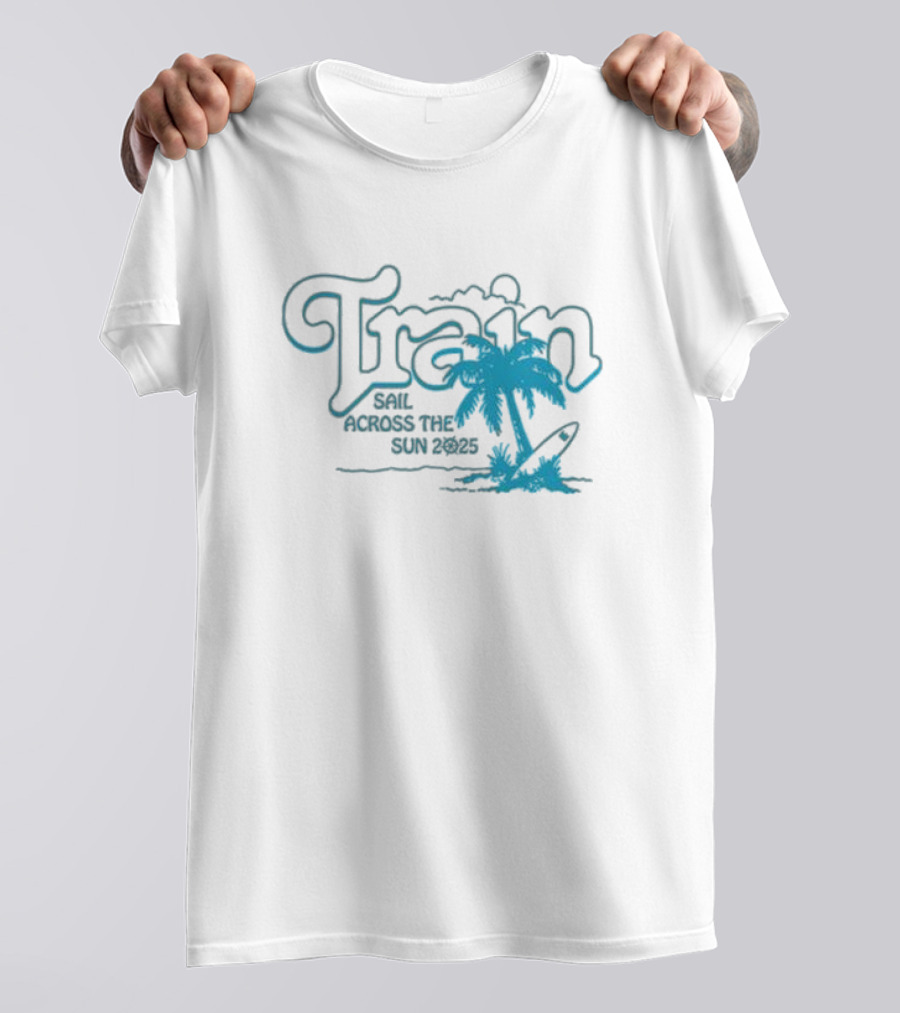 Train Sail Across The Sun 2025 Palm Surfboard T-Shirt