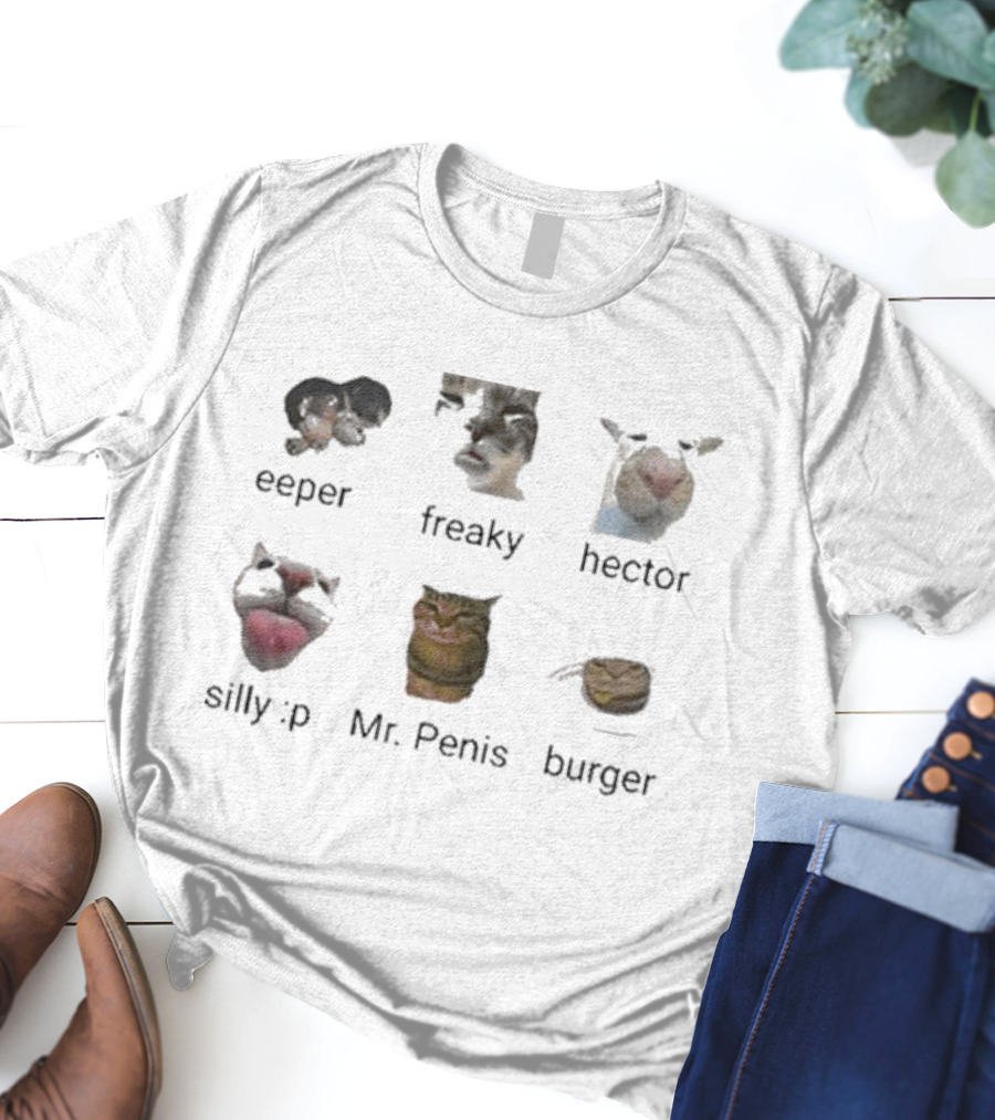 What Vibe Do I Give Off Cat Eeper Freaky Hector Silly Mr Penis Burger T-Shirt