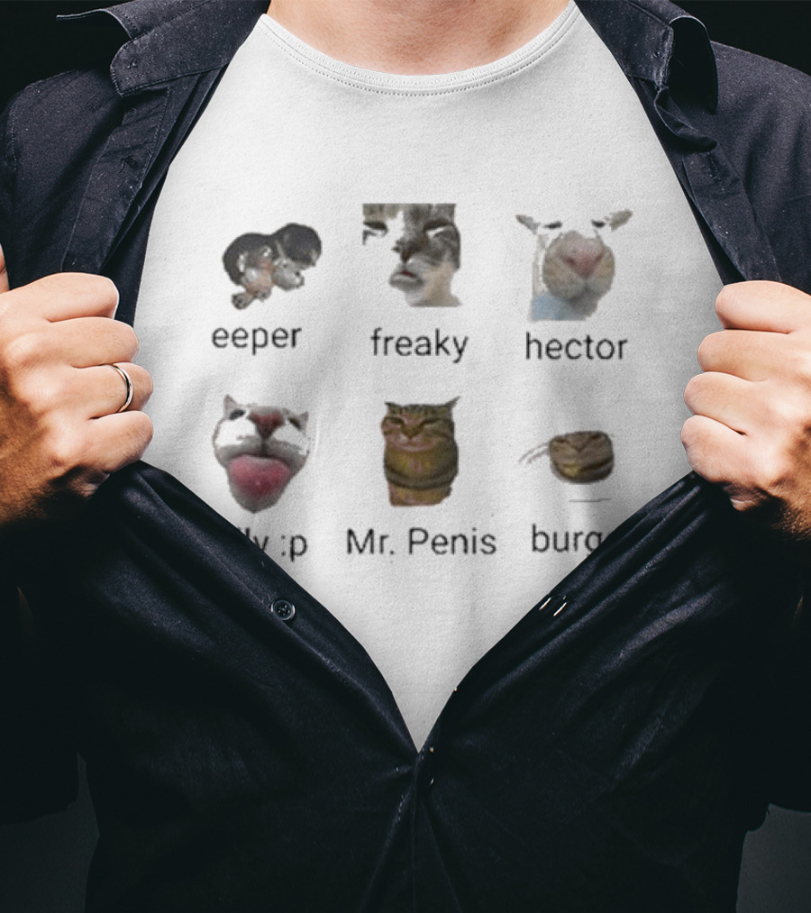 What Vibe Do I Give Off Cat Eeper Freaky Hector Silly Mr Penis Burger T-Shirt