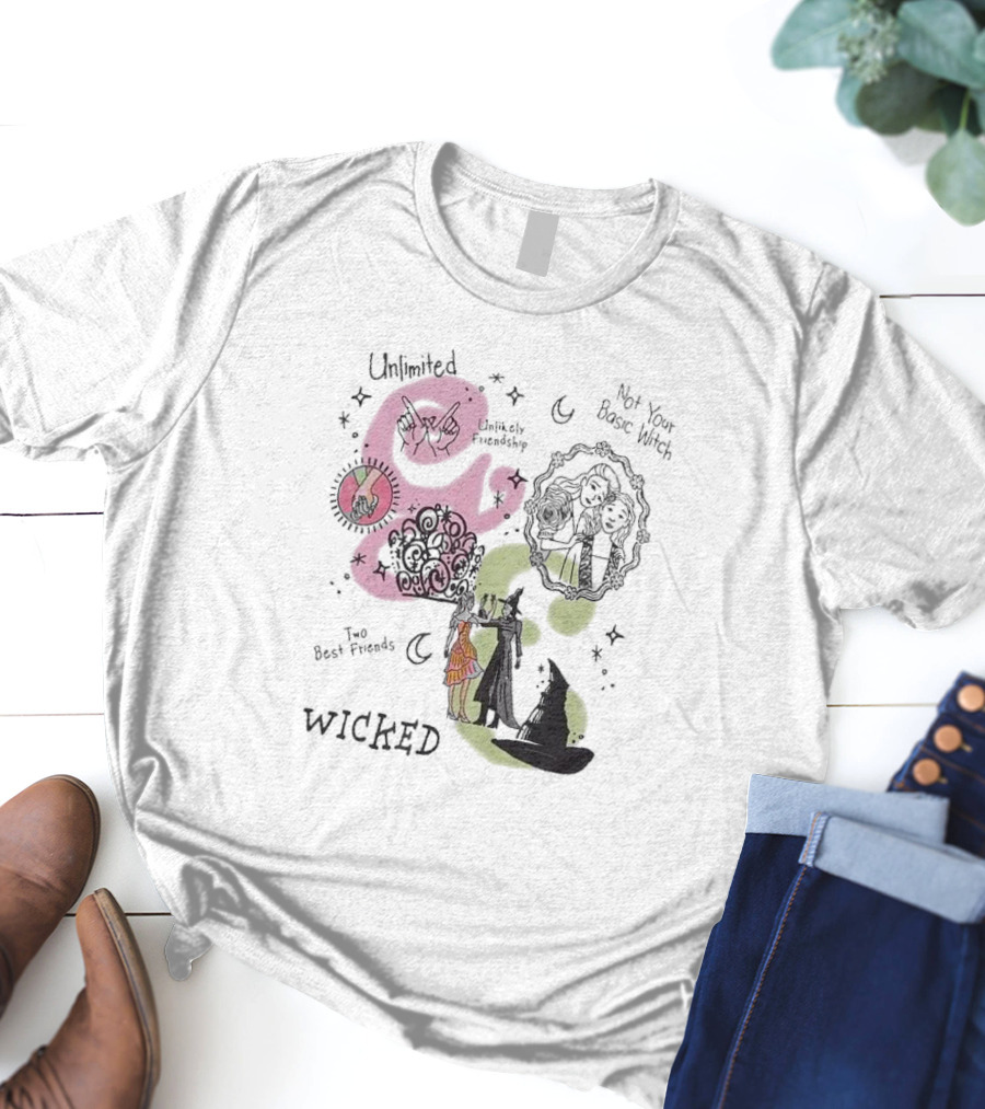 Unlimited Not Your Basic Witch Two Best Friends Wicked Unlikely Friendship T-Shirt