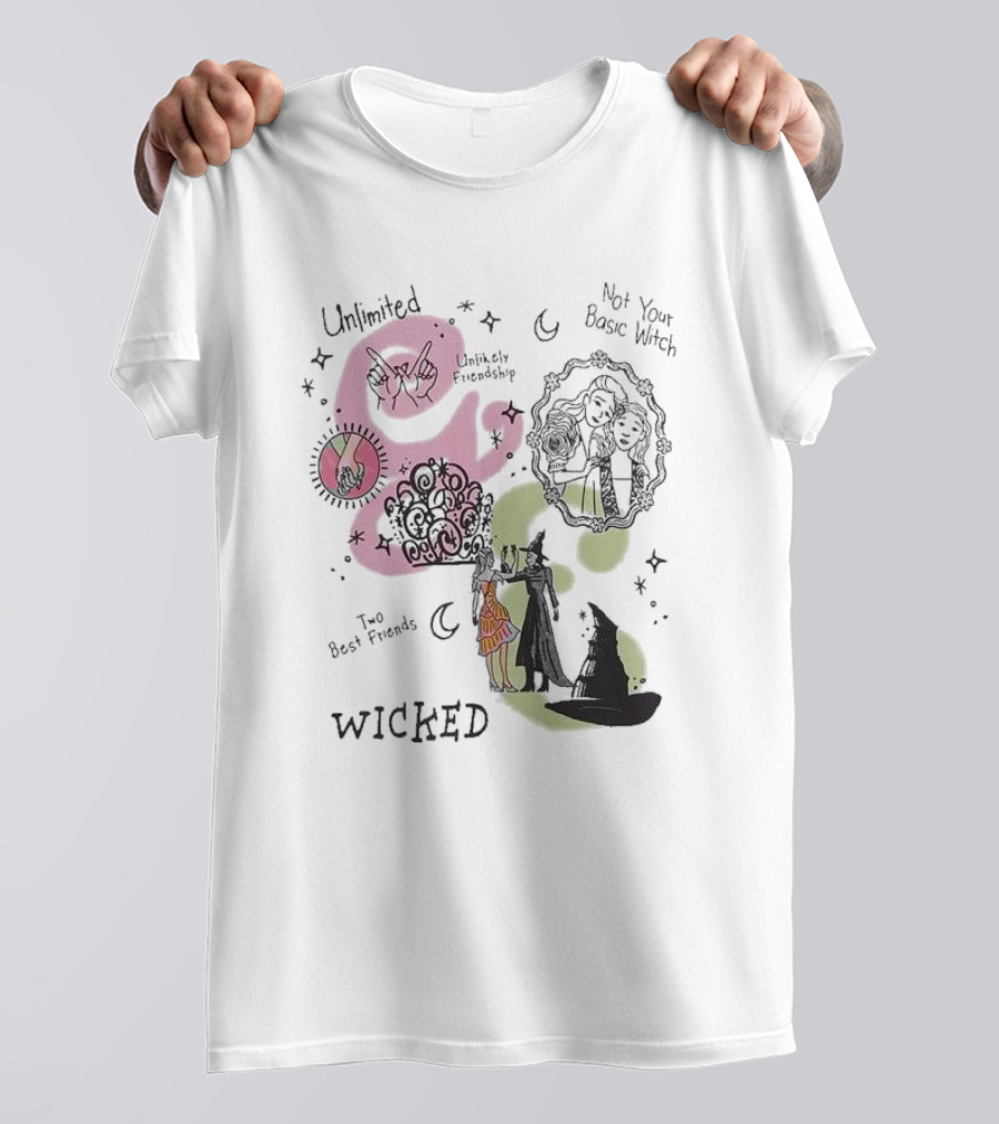 Unlimited Not Your Basic Witch Two Best Friends Wicked Unlikely Friendship T-Shirt