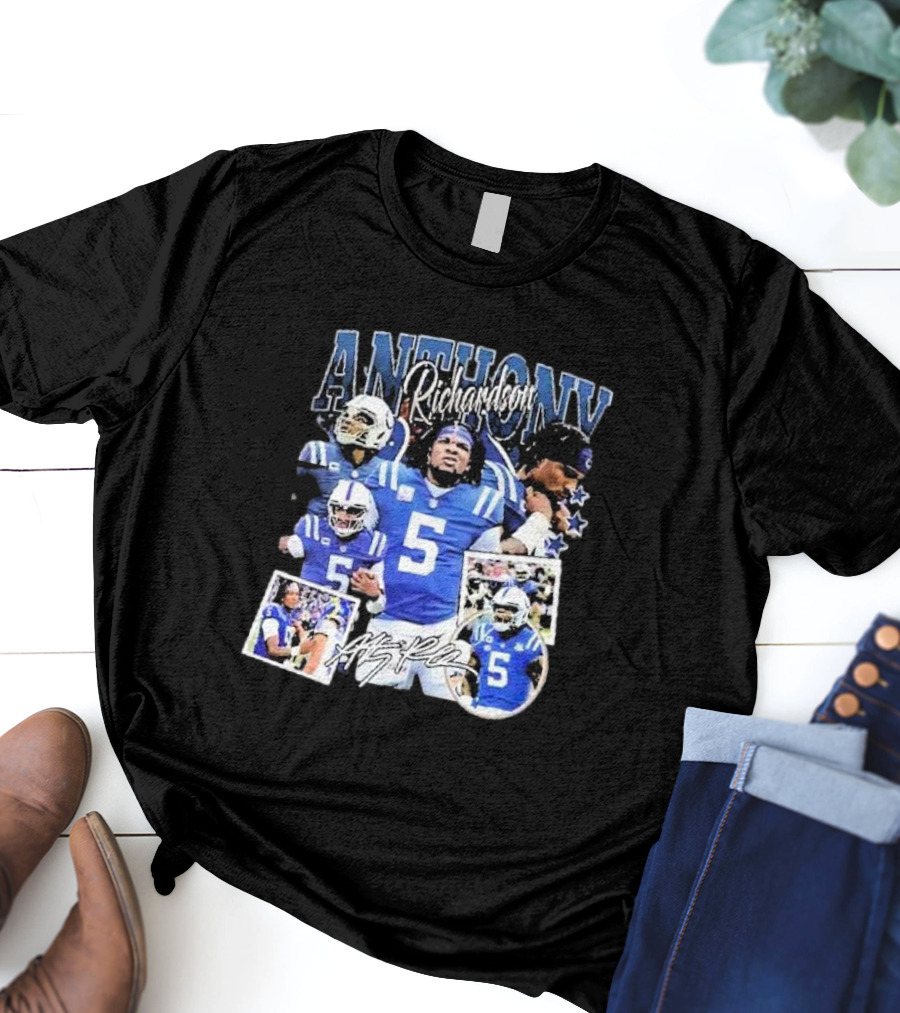 Anthony Richardson Indianapolis Colts Quarterback Number 5 Football Collage T-Shirt