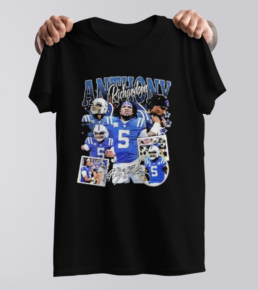 Anthony Richardson Indianapolis Colts Quarterback Number 5 Football Collage T-Shirt