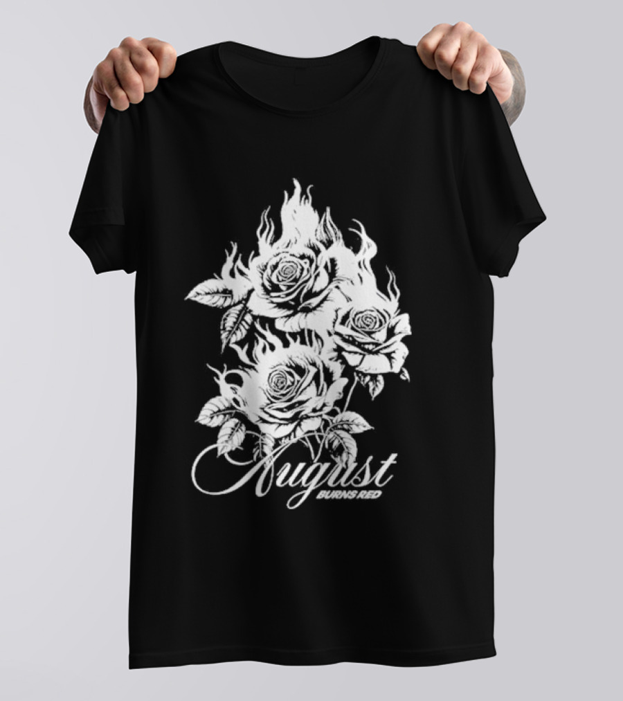 August Burns Red Burning Roses Fiery Floral T-Shirt