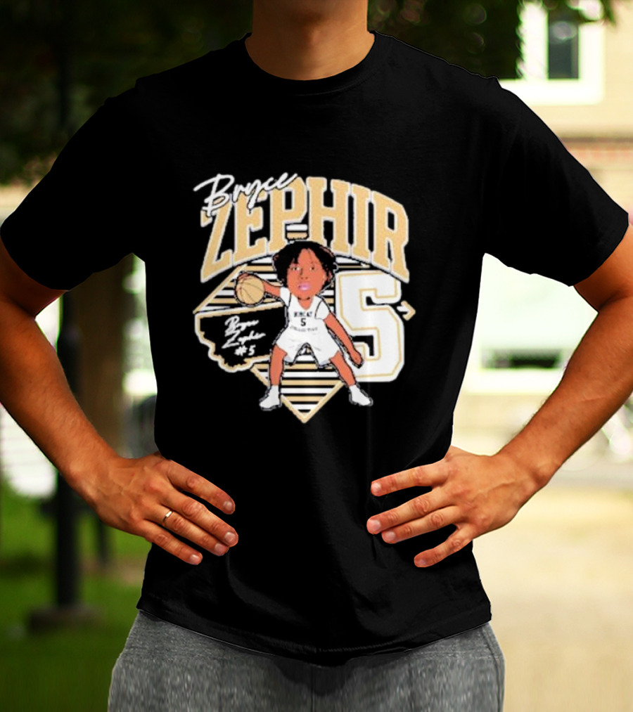 Bryce Zephir 5 Basketball Montana State Guard T-Shirt
