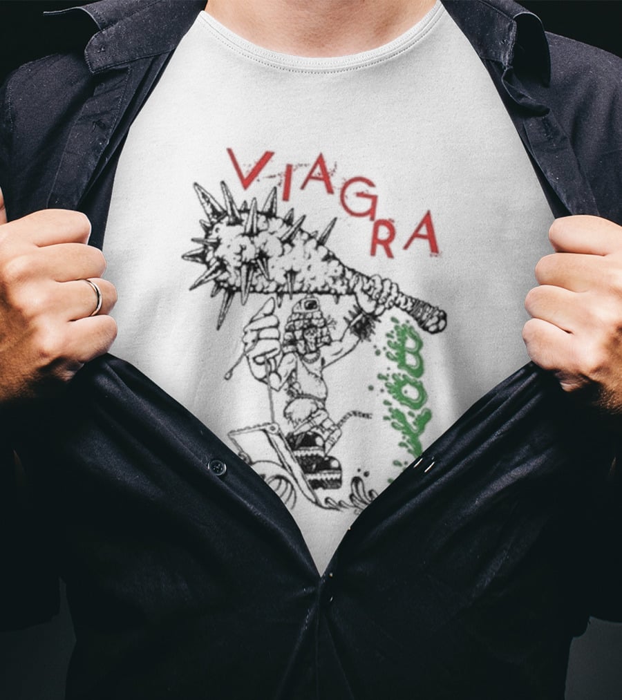 Viagra Boys Surfing Caveman With Spiked Club T-Shirt