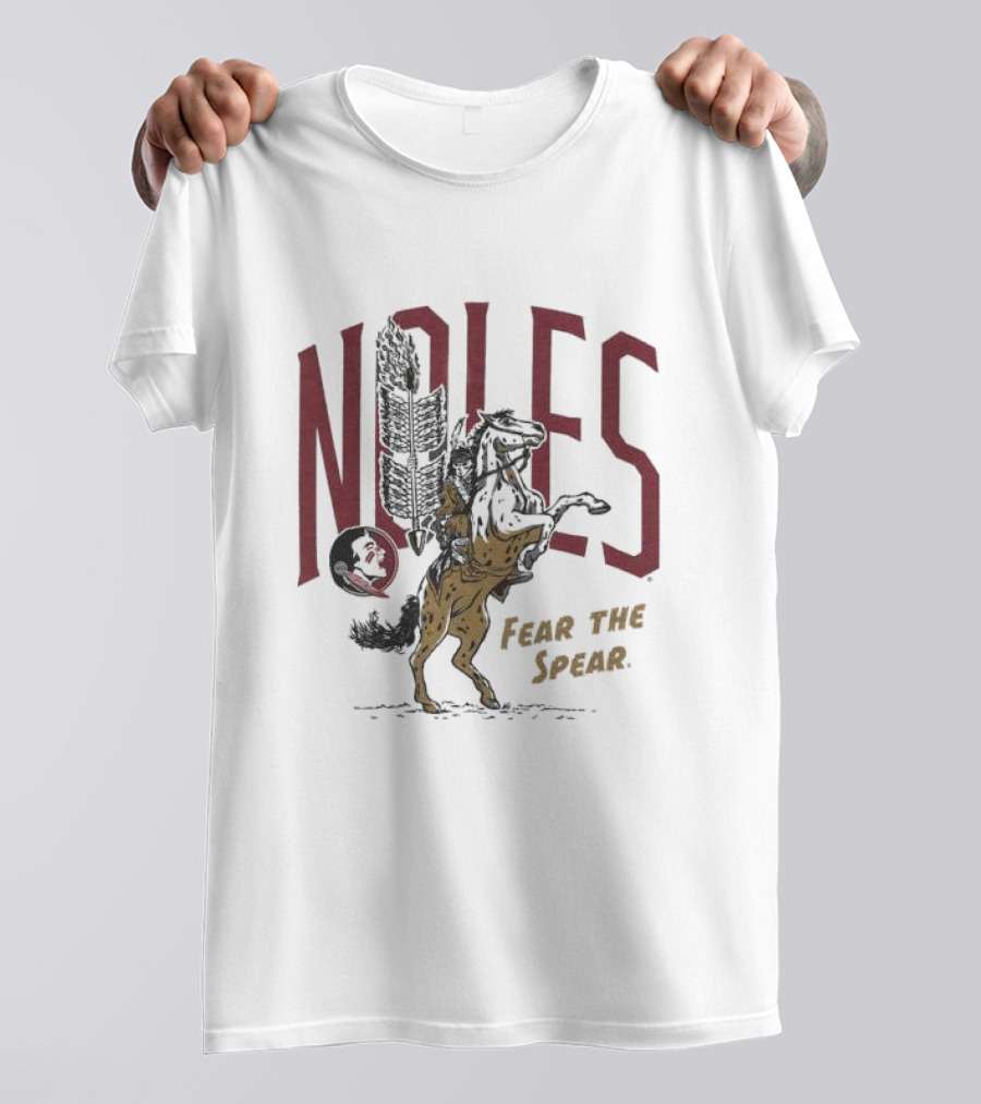Homefield Men’s Noles Osceola And Renegade Fear The Spear Logo And Horse T-Shirt