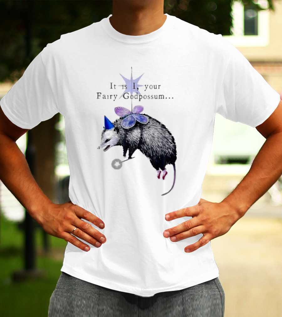 It Is I Your Fairy Godpossum With Wand And Wings T-Shirt