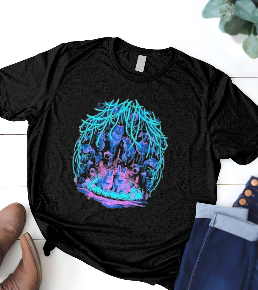Animal Well Clandestine Creatures Glowing Forest Scene T-Shirt