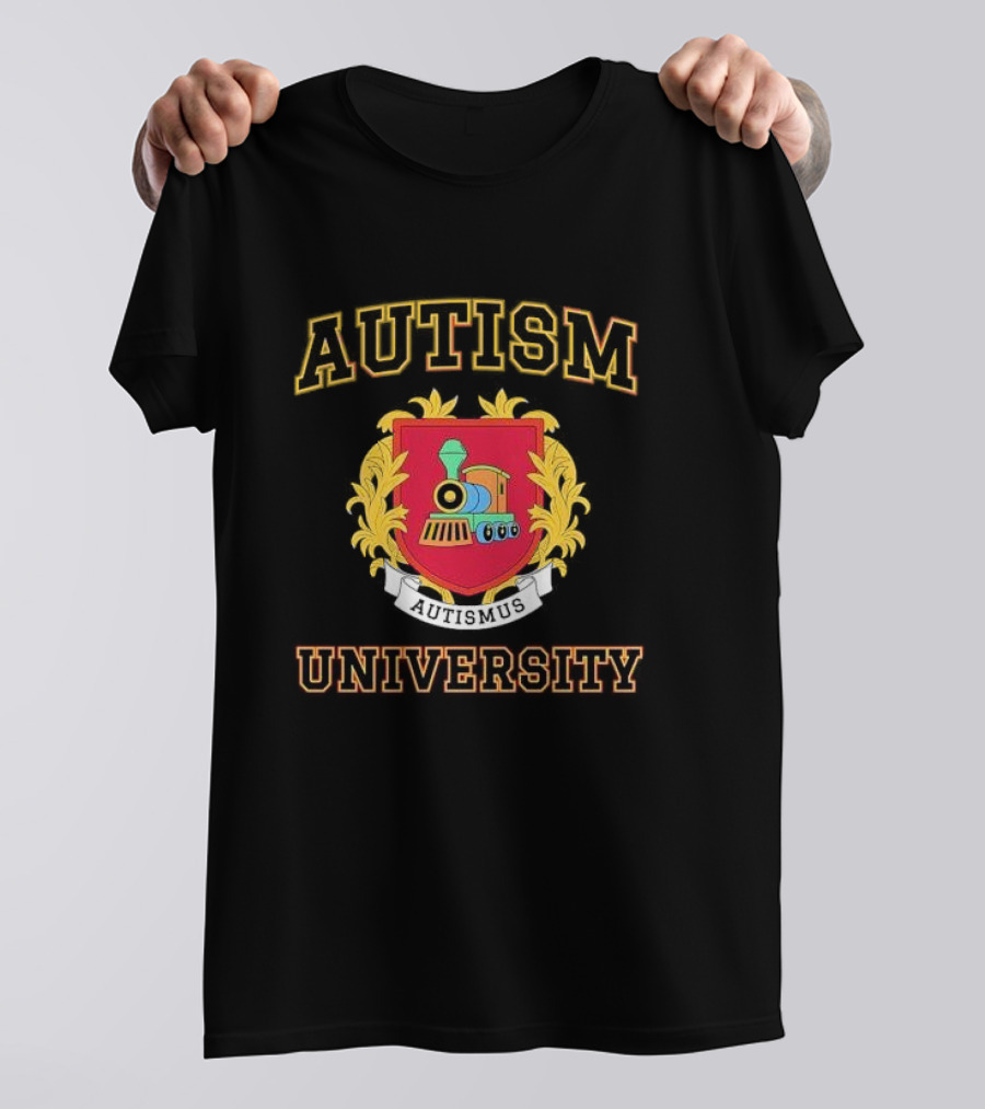 Autismus Autism University Train Emblem Crest T-Shirt