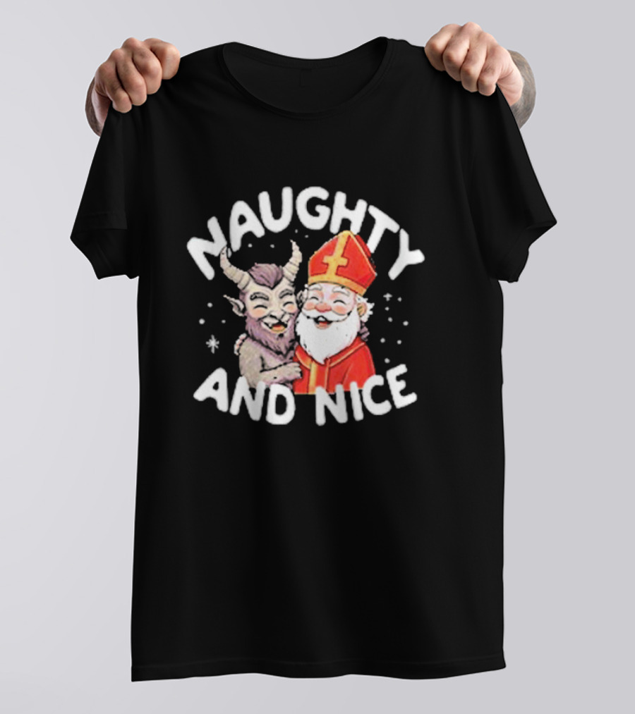 Naughty And Nice Krampus And Saint Nicholas T-Shirt