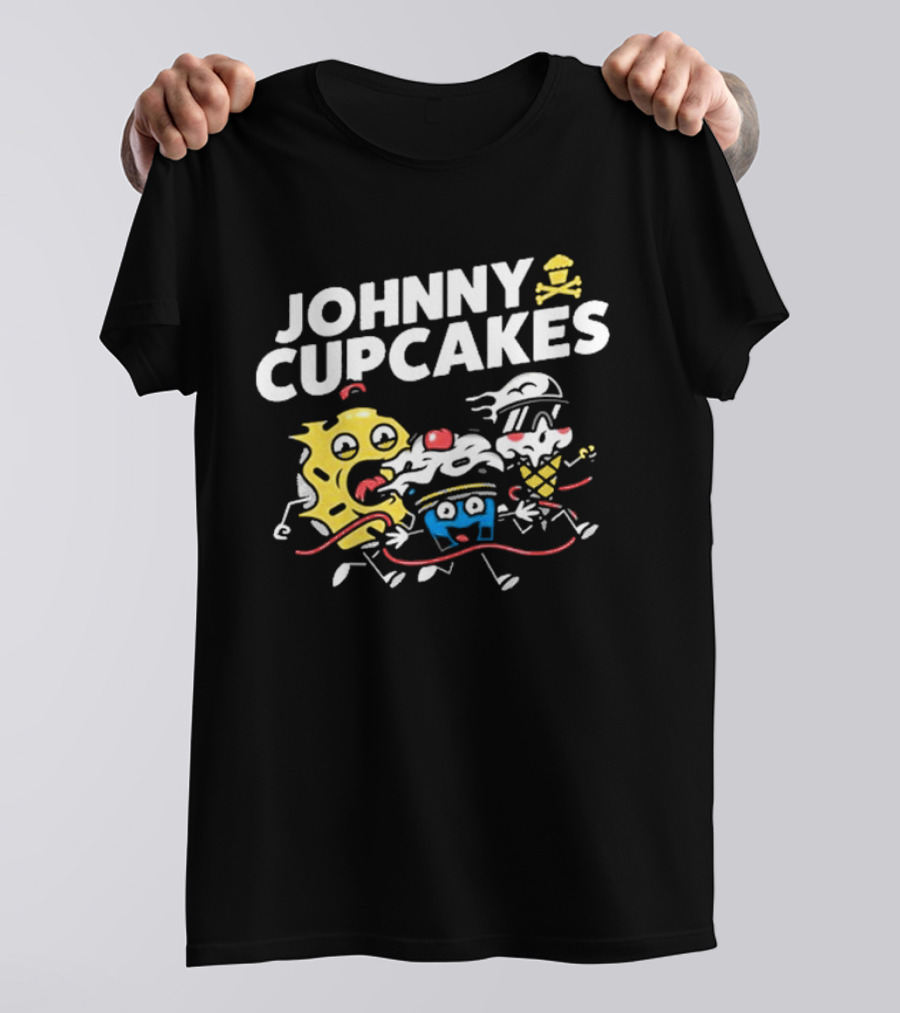 Johnny Cupcakes Candy Characters Racing Fun Austin TX Conference Alley T-Shirt