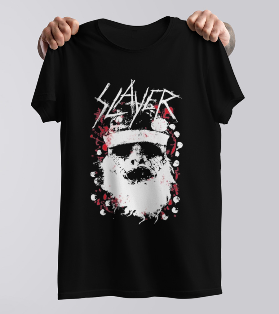 Slayer Dead Skin Santa Skull Iconic Holiday T-Shirt