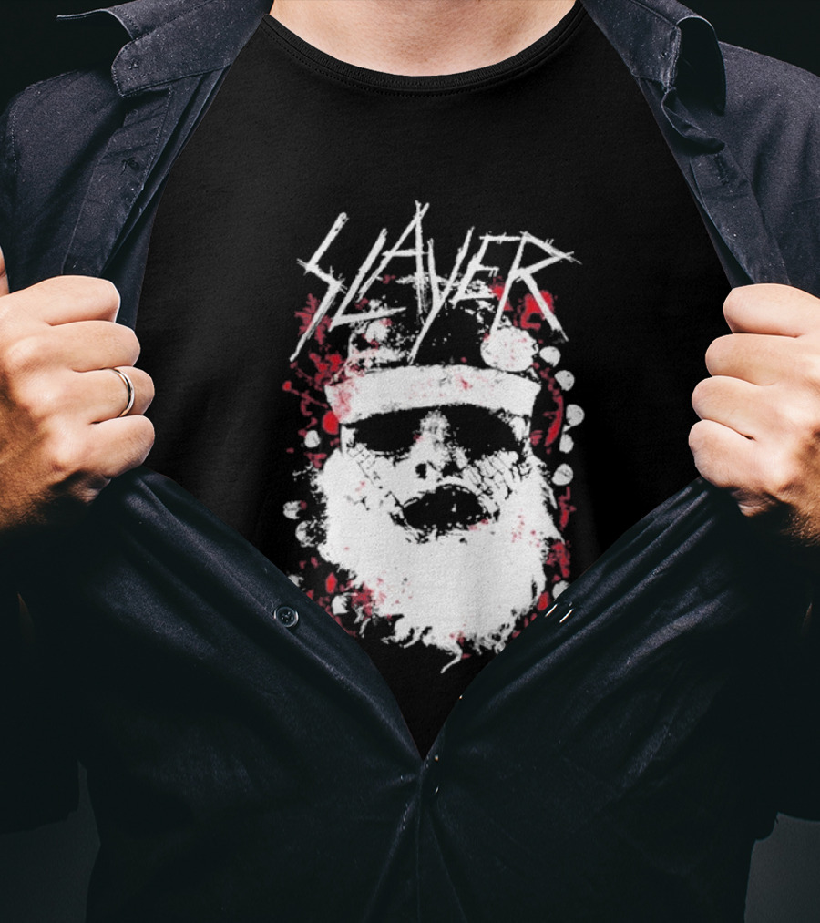 Slayer Dead Skin Santa Skull Iconic Holiday T-Shirt
