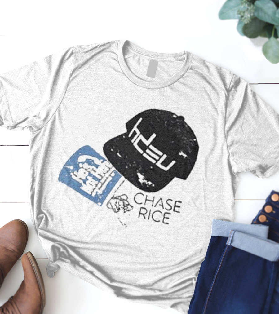 CHASE RICE HDEU Gear Hat And Blue He’s Not Here Text T-Shirt