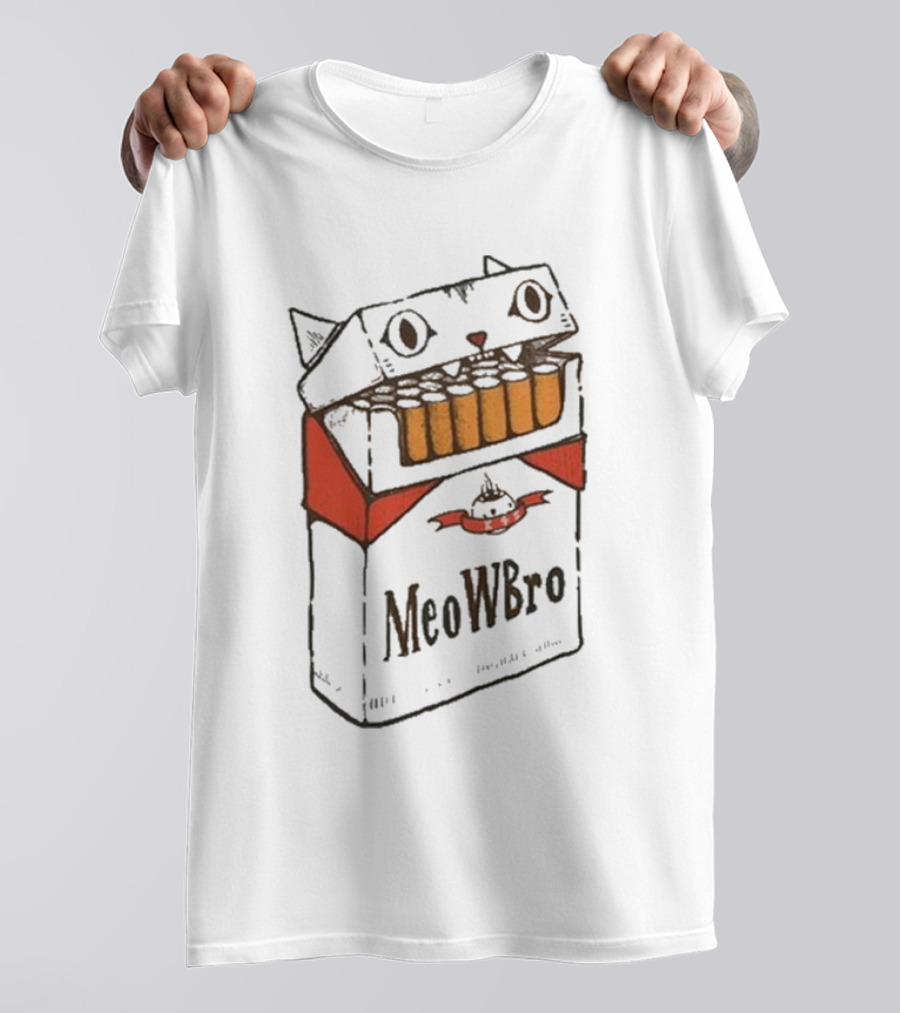 K45ink MeoWBro Cat Cigarette Pack T-Shirt