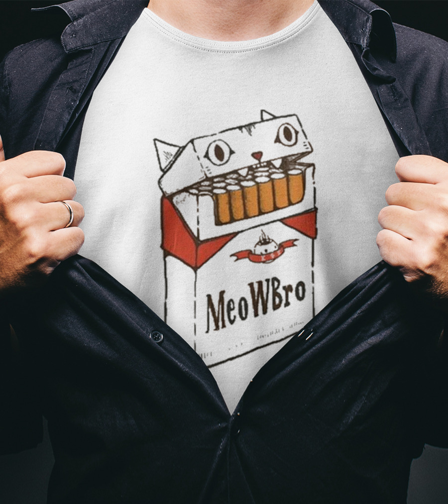 K45ink MeoWBro Cat Cigarette Pack T-Shirt
