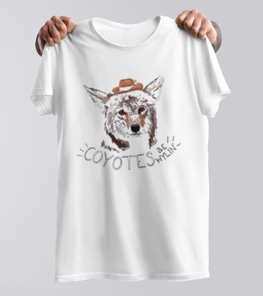 Coyotes Be Wylin Tooth And Claw Cowpoke Hat T-Shirt