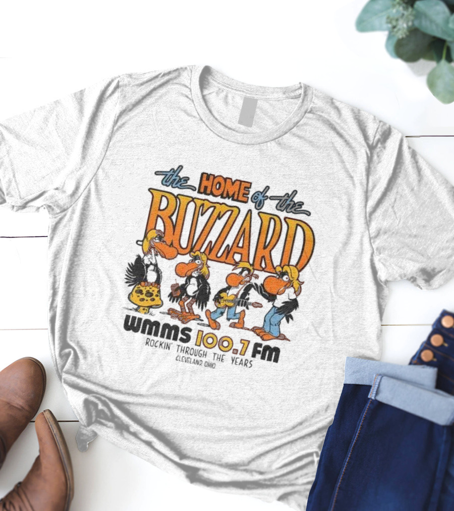The Home Of The Buzzard WMMS 100.7 FM Rockin' Through The Years Cleveland Ohio T-Shirt