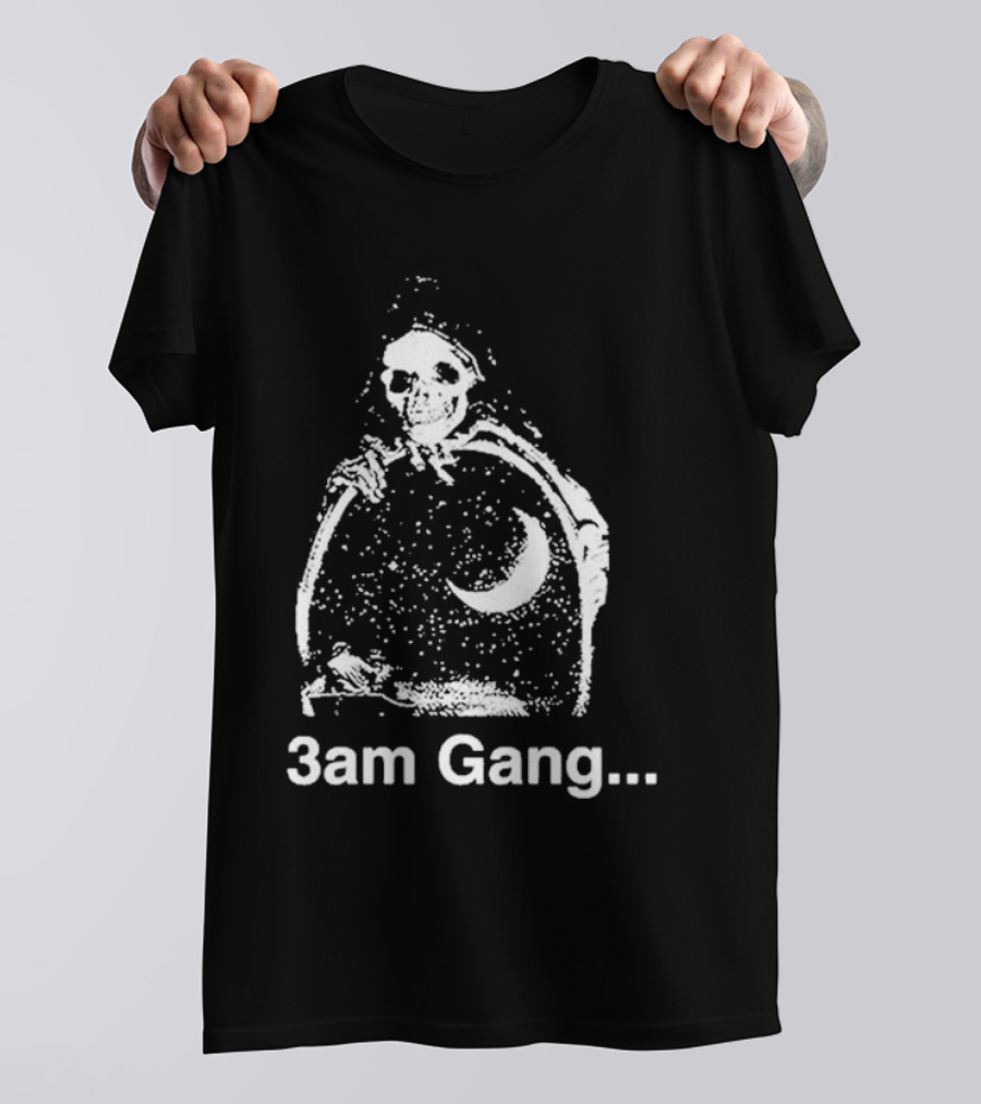 Sematary Grave Man 3 Am Gang Skeleton Moon Motif T-Shirt