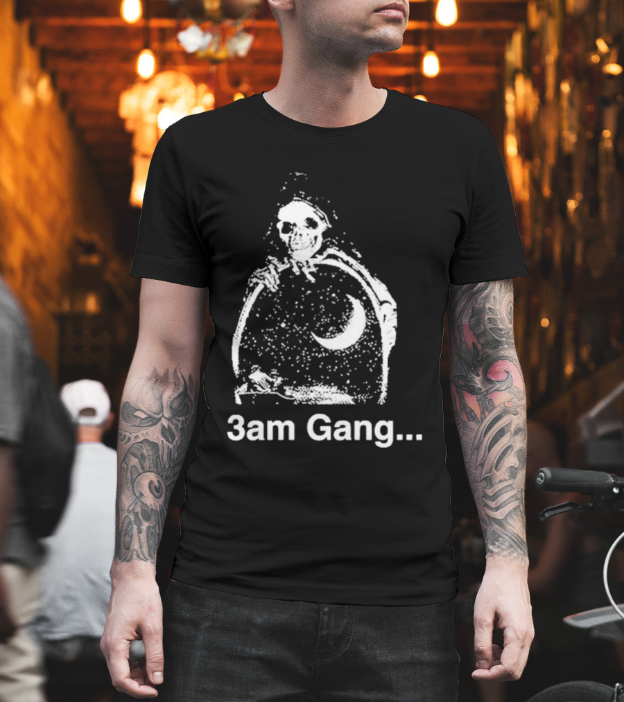 Sematary Grave Man 3 Am Gang Skeleton Moon Motif T-Shirt