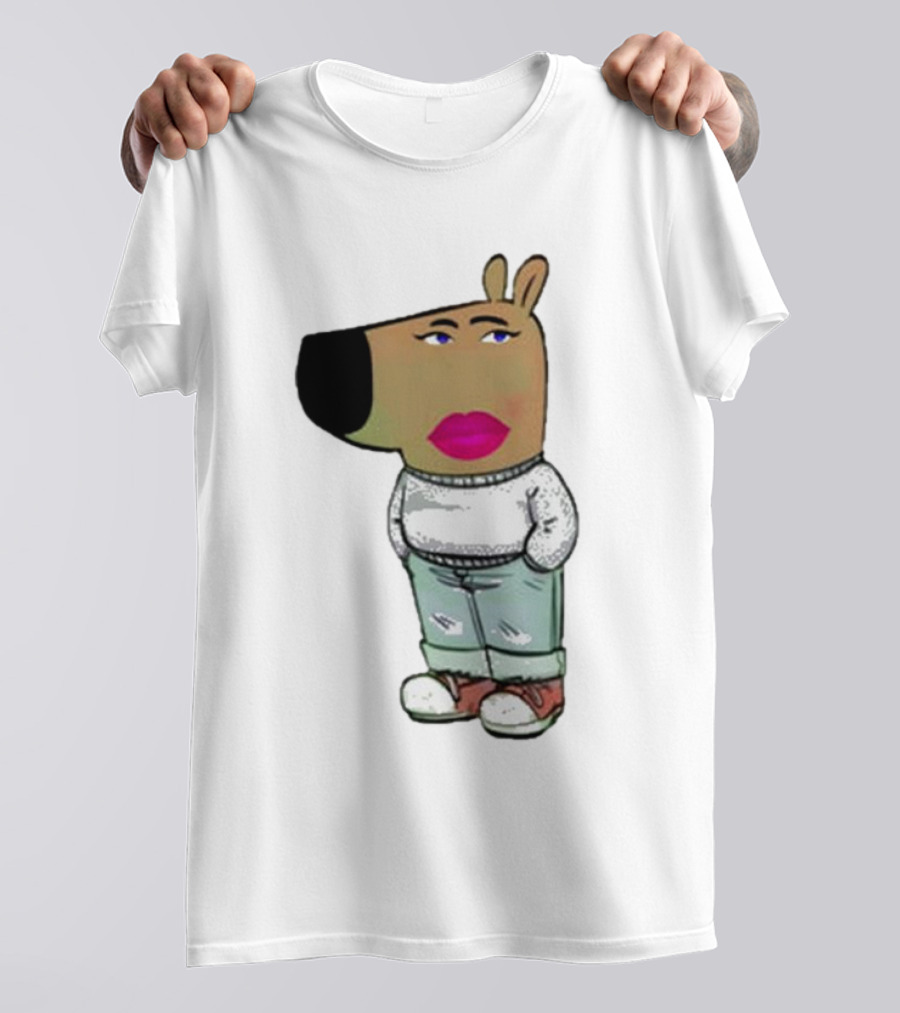 I’m Just A Chill Girl With Cartoon Dog Figure T-Shirt