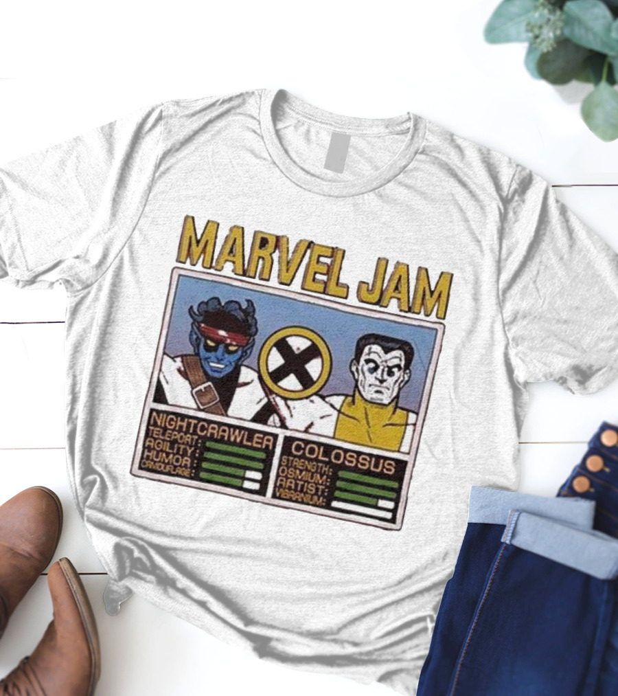 Marvel Jam Nightcrawler Colossus Teleport Agility Strength Osmium T-Shirt