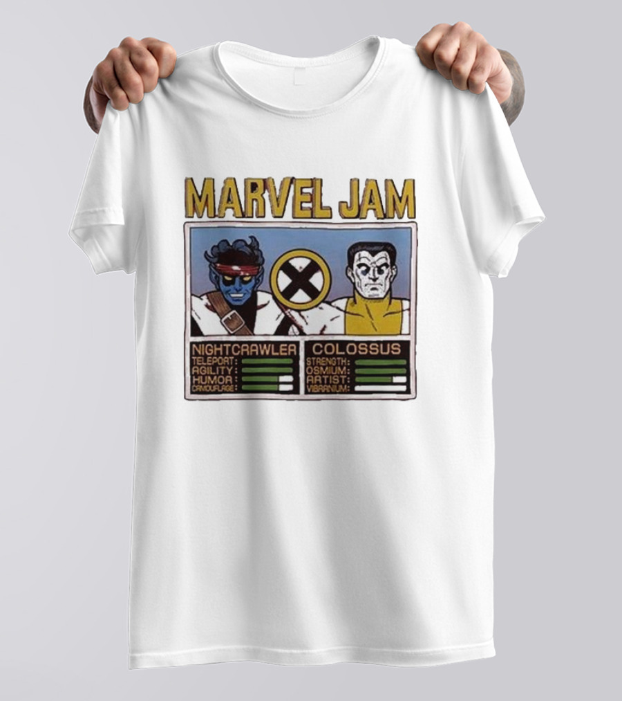 Marvel Jam Nightcrawler Colossus Teleport Agility Strength Osmium T-Shirt