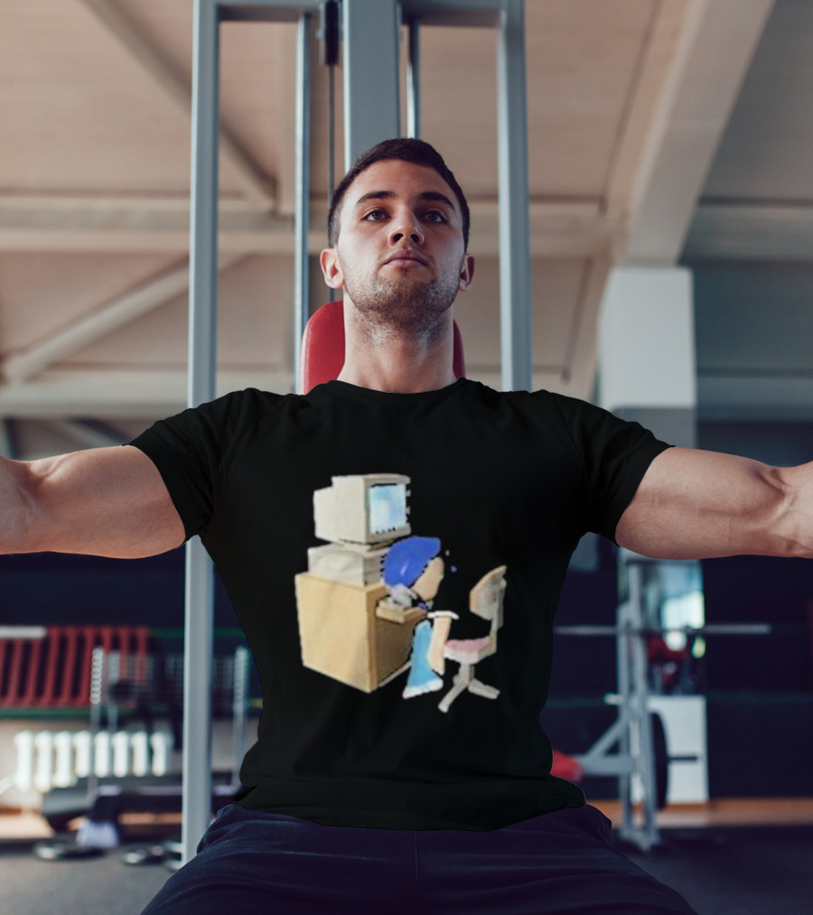 Nikki Carreon Internet Fatigue Vintage Computer Cartoon Figure T-Shirt