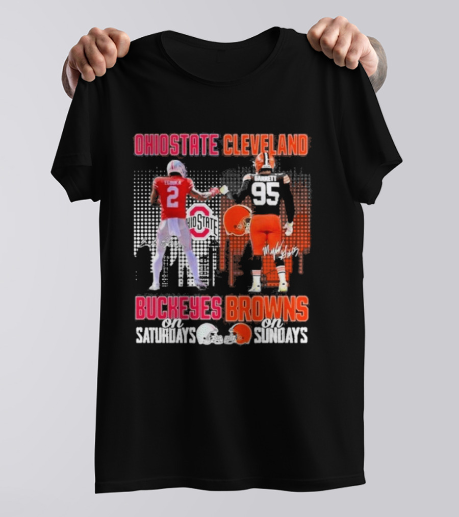 Ohio State Cleveland Buckeyes Browns On Saturdays On Sundays T-Shirt