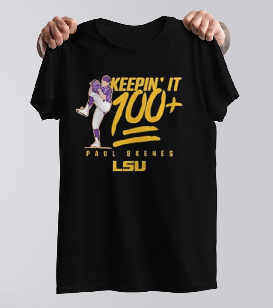 Keepin’ It 100+ Paul Skenes LSU Baseball T-Shirt