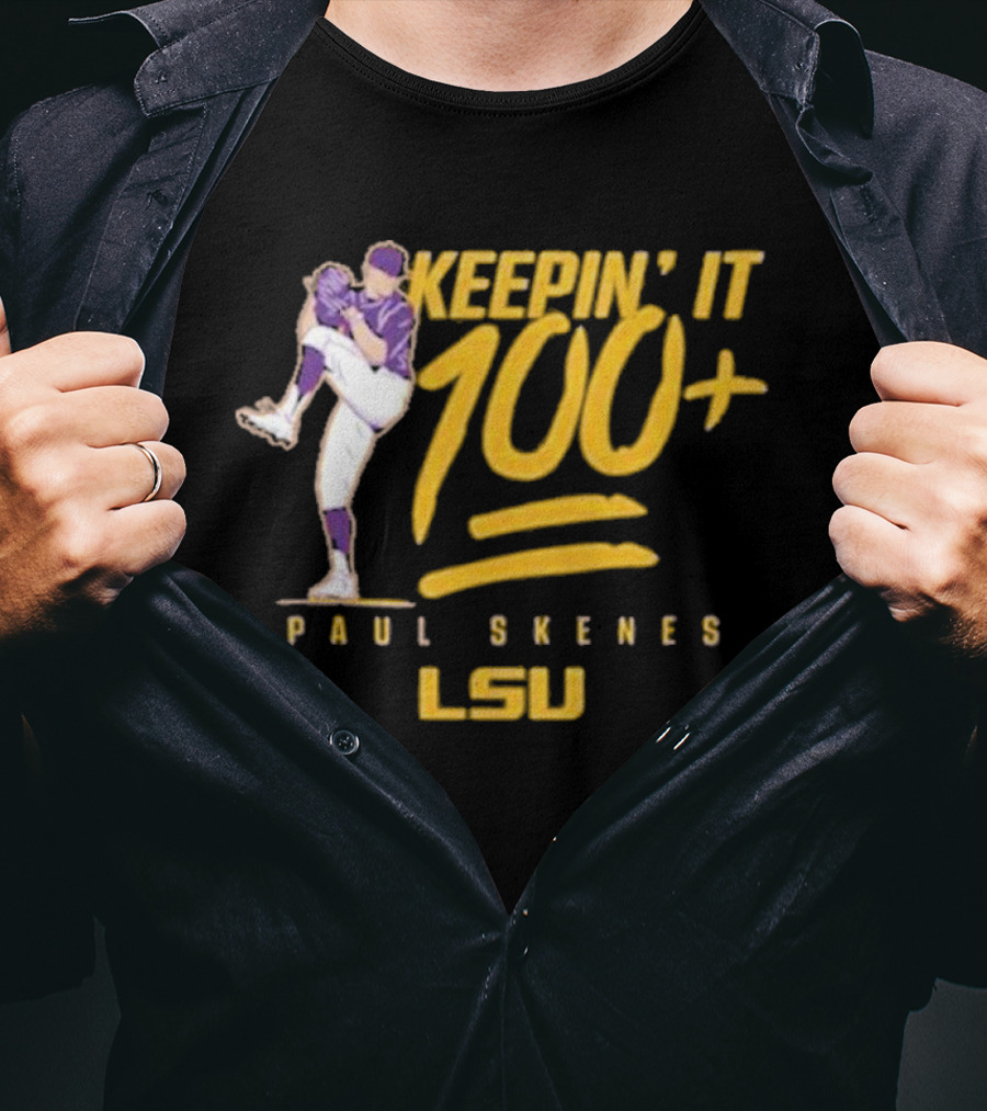 Keepin’ It 100+ Paul Skenes LSU Baseball T-Shirt