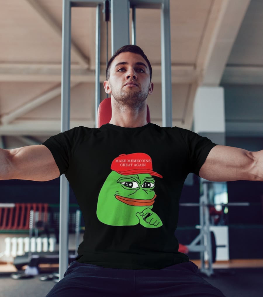 Pepe Make Memecoins Great Again Red Hat Meme Character T-Shirt