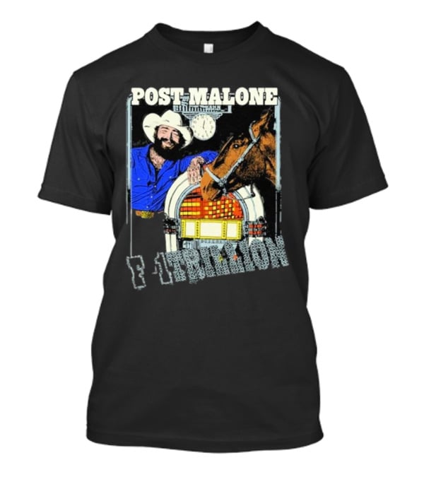 Post Malone F-1 Trillion Juke Box Cowboy And Horse Scene T-Shirt