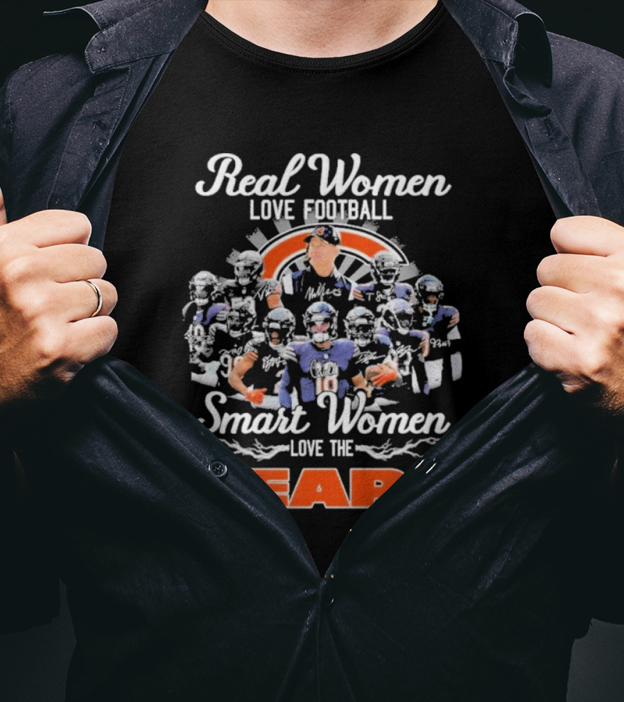 Real Women Love Football Smart Women Love The Bears T-Shirt
