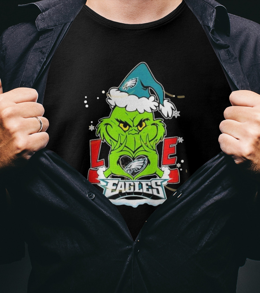 The Grinch Love Eagles Philadelphia T-Shirt