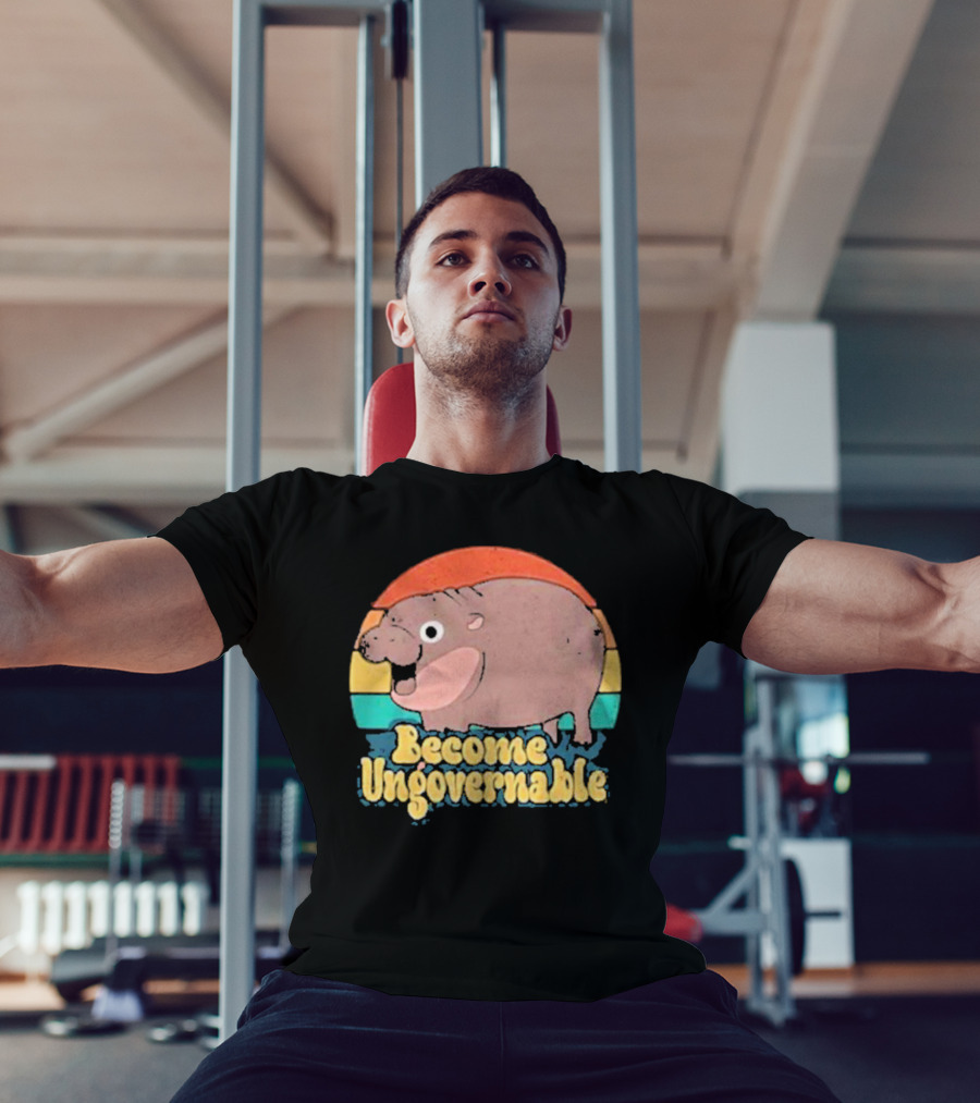 Become Ungovernable Baby Hippo Retro Circles T-Shirt