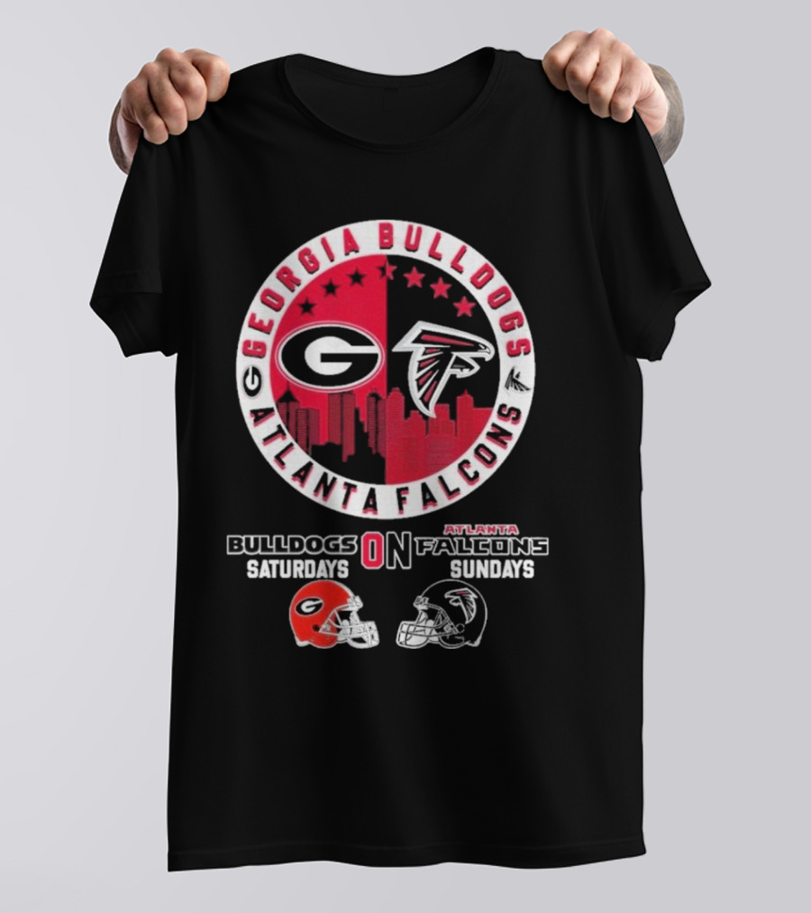 Georgia Bulldogs Saturdays Atlanta Falcons Sundays Football Fans T-Shirt