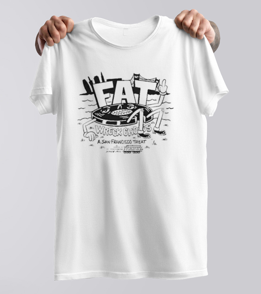 Fat Wreck Chords San Francisco Treat Since 1991 Skyline Record Bridge T-Shirt