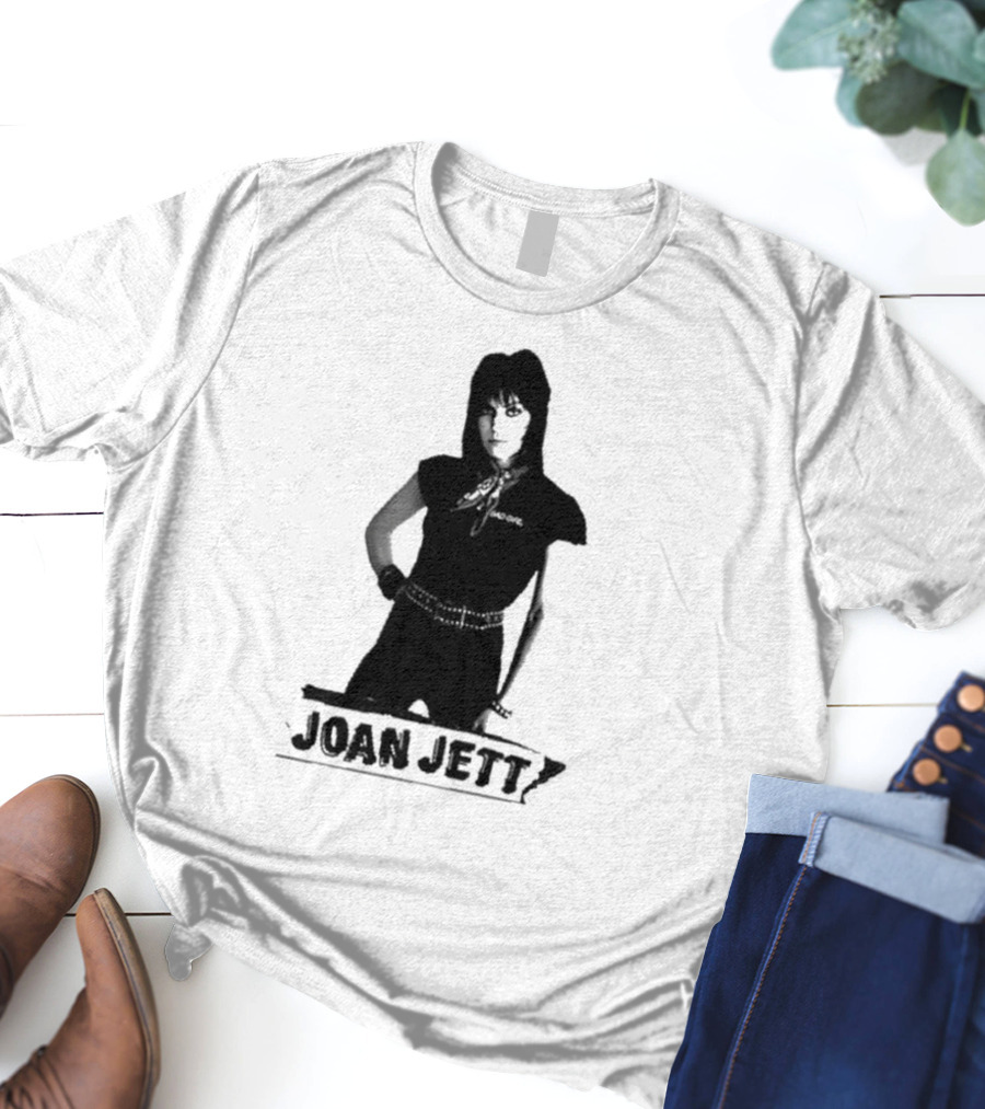 Joan Jett Crimson And Clover Photo Joan Jett Black And White Image T-Shirt
