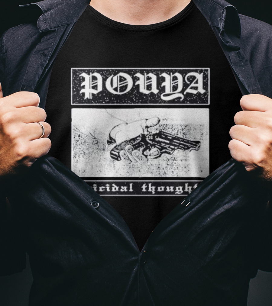 Pouya Suicidal Thoughts Hand Holding Gun T-Shirt