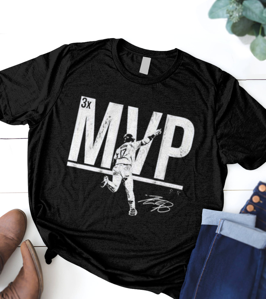 Shohei Ohtani 3x MVP 17 Signature T-Shirt