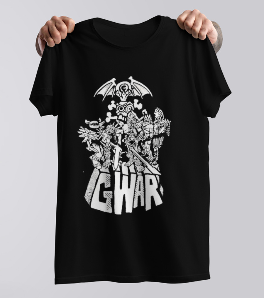 Gwar 1994 Glow In The Dark Band Art With Monsters And Bat Wings T-Shirt