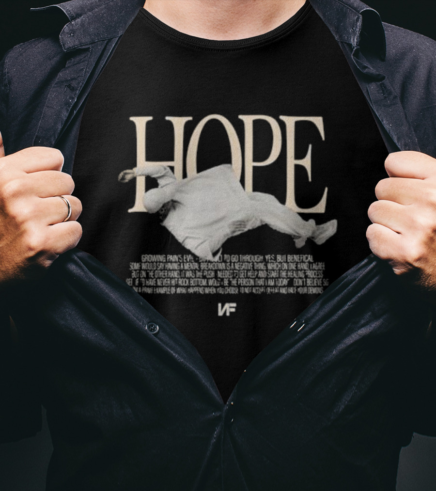 NF Real Music Hope Floating Figure Text Inspirational Choices T-Shirt