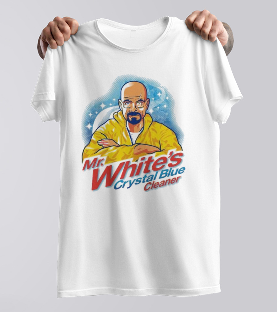 Mr. White's Crystal Blue Cleaner Breaking Bad Iconic Yellow Jacket Character T-Shirt